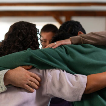 Participants find support at a retreat.